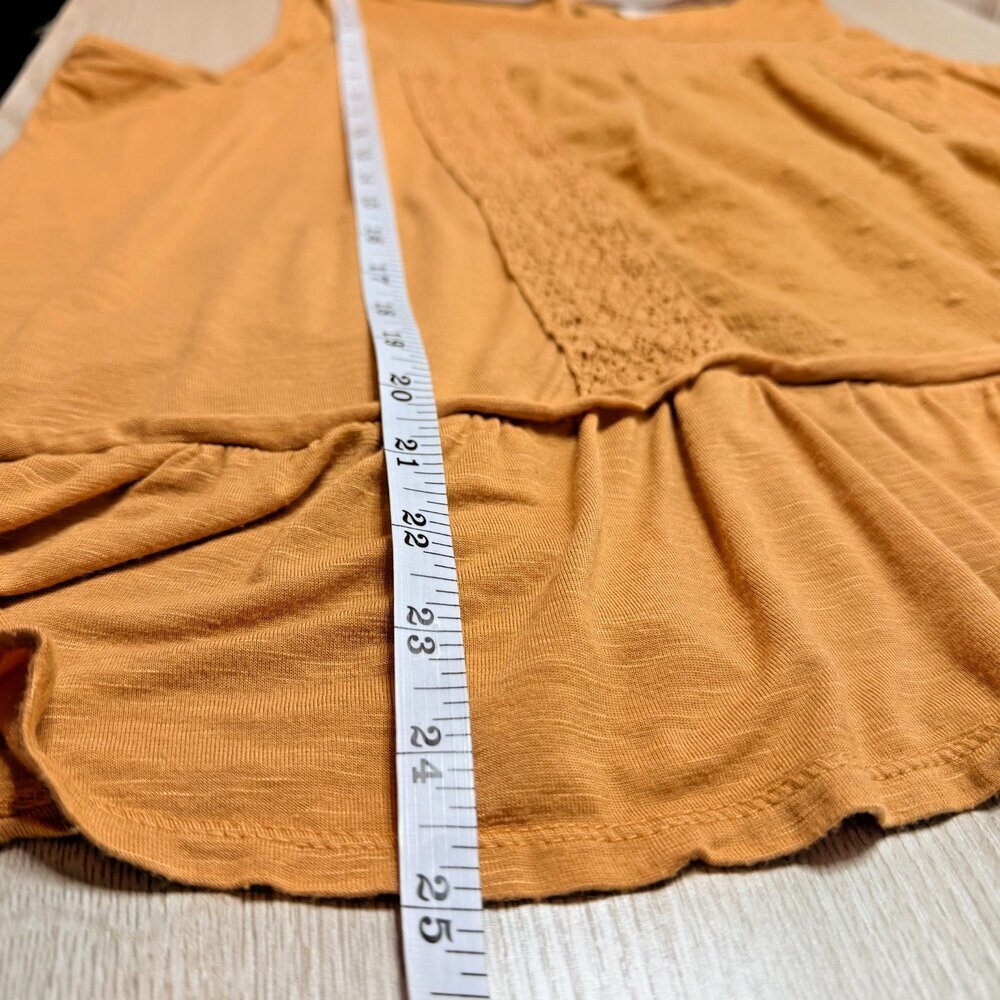 Knox Rose Tank Top Women's XXL Mustard Yellow Boho Swiss Dot Ruffle Hem - Picture 9 of 10
